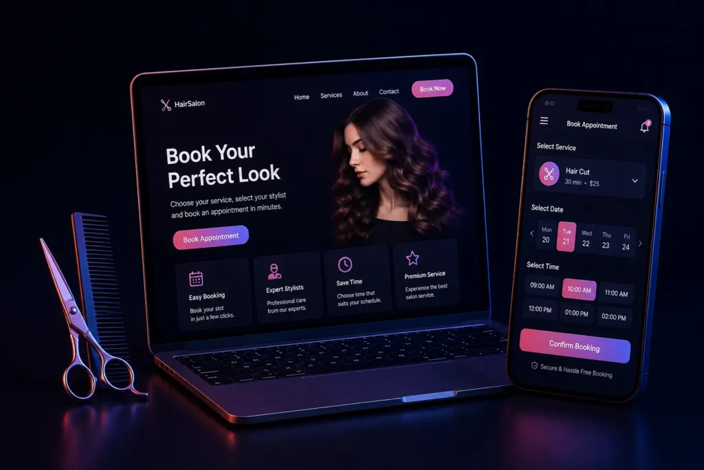 Online Booking Hair Salon Web App Development